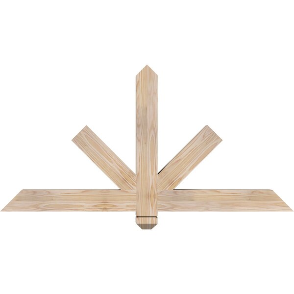 Ekena Millwork Kennewick Smooth Timber Gable Bracket, Douglas Fir, 48"W x 24"H x 3 1/2"D x 3 1/2"F, 12/12 Pitch GBW048X24X0404KEN00SDF - main